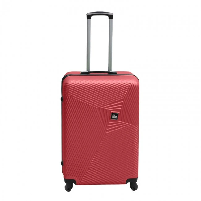 ABS travel suitcase with 4 wheels, red color (L) 45x28x68cm.