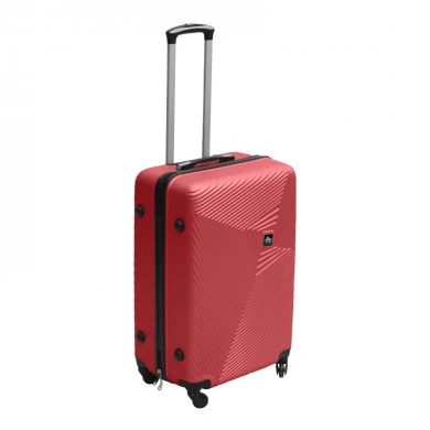 ABS travel suitcase with 4 wheels, red color (M) 40x24x63cm.