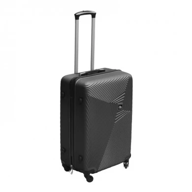 ABS travel suitcase with 4 wheels, black color (M) 40x24x63cm.