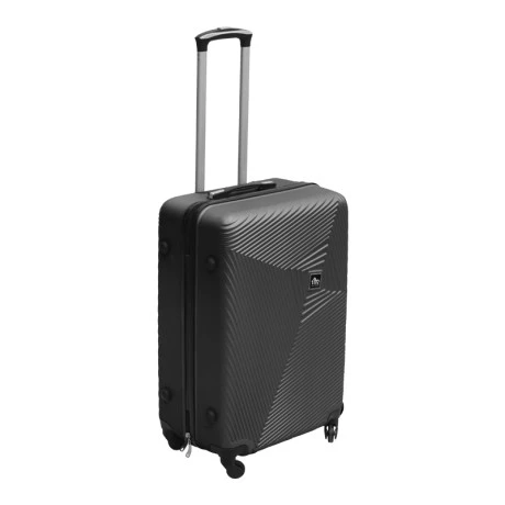 Βαλίτσα ταξιδιού ABS με 4 ρόδες χρώμα μαύρο (M) 40x24x63εκ.