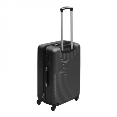 ABS travel suitcase with 4 wheels, black color (M) 40x24x63cm.