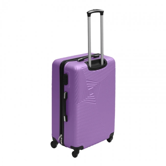ABS travel suitcase with 4 wheels, purple color (L) 45x28x68cm.