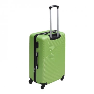 ABS travel suitcase with 4 wheels, green color (L) 45x28x68cm.