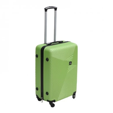 ABS travel suitcase with 4 wheels, green color (M) 40x24x63cm.