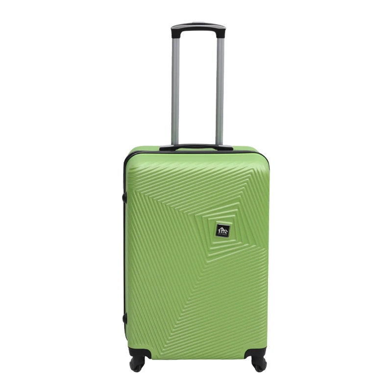ABS travel suitcase with 4 wheels, green color (M) 40x24x63cm.
