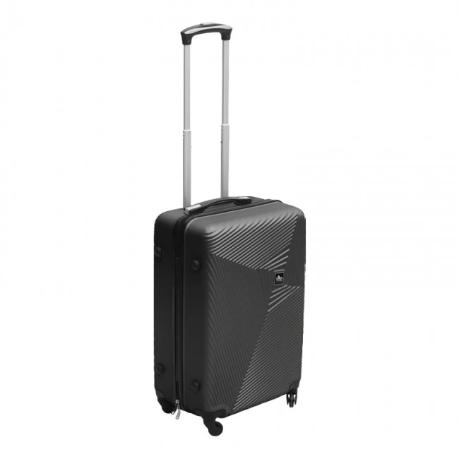 ABS travel suitcase with 4 wheels, black color (S) 35x20x53cm.