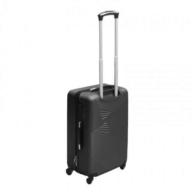 ABS travel suitcase with 4 wheels, black color (S) 35x20x53cm.