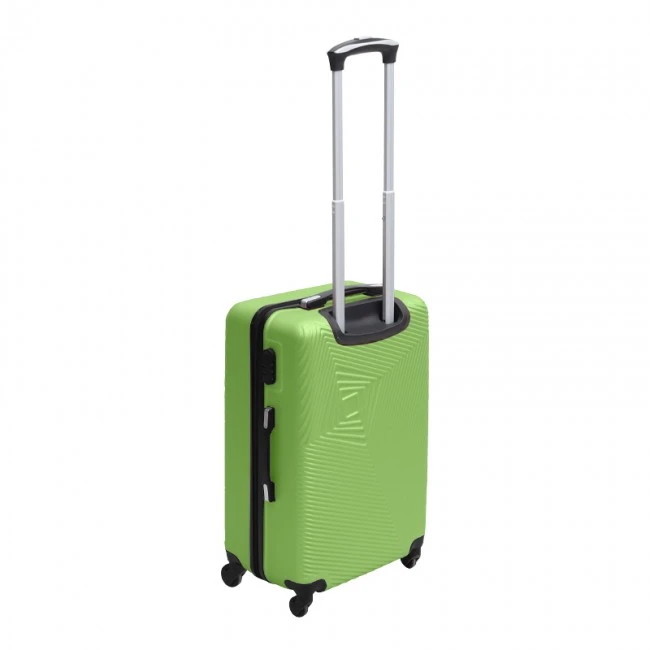 ABS travel suitcase with 4 wheels, green color (S) 35x20x53cm.