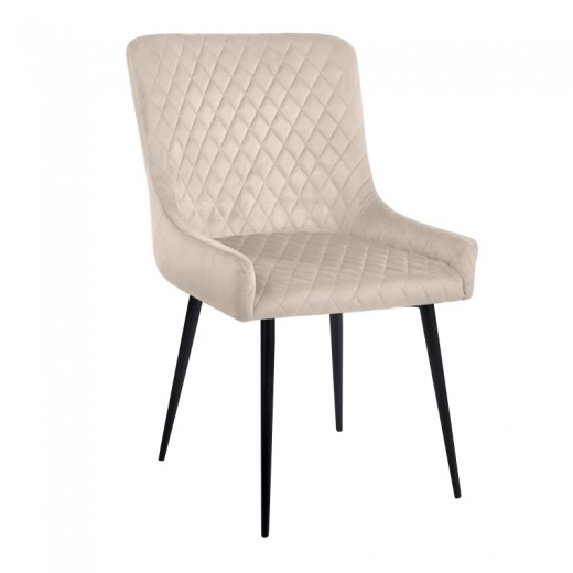 VANESA BEIGE VELVET ΥΦΑΣΜΑ ΚΑΡΕΚΛΑ ΜΕΤΑΛΛΙΚΗ