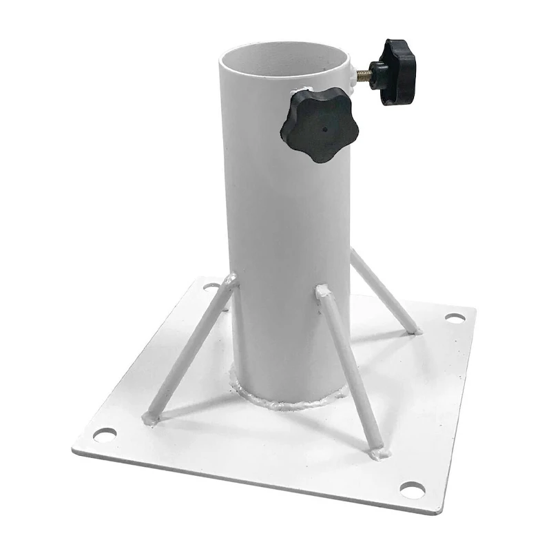 Metal Ground Base for Straw Beach UMBRELLA, White
