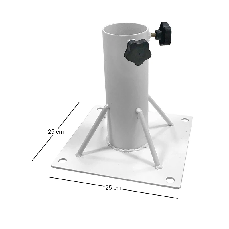 Metal Ground Base for Straw Beach UMBRELLA, White