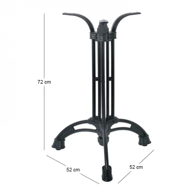 Three beams heavy type table base by cast iron in black color 15,6kg.