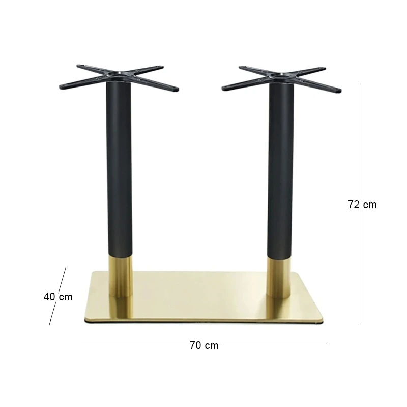 RIVA Βάση Τραπεζιού Μακρόστενη Gold Inox #201 - Black / 21,20 Kg 70x40cm H.72cm