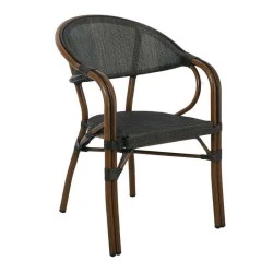 VEGERA Armchair Alu Walnut/Textilene Black VEGERA Armchair Alu Walnut/Textilene Black