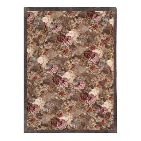 COTTON VELVET LINEN THROW 130X170CM FLOWERS DESIGN