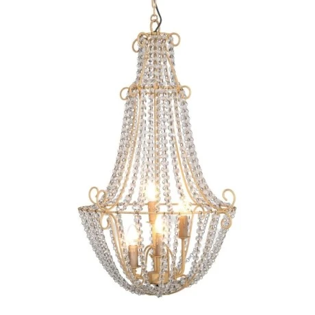 VINTAGE CHANDELIER WITH CRYSTALS 4 LIGHTS D40Χ66CM