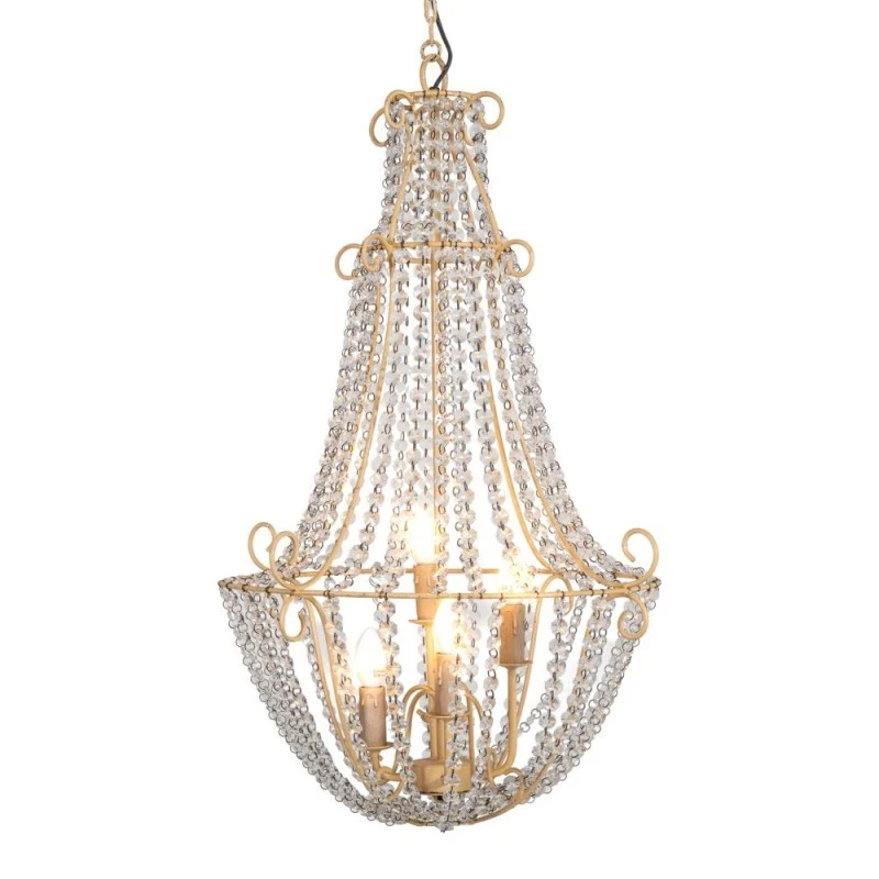 VINTAGE CHANDELIER WITH CRYSTALS 4 LIGHTS D40Χ66CM