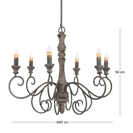 VINTAGE CHANDELIER WITH 6 LIGHTS D85Χ68CM