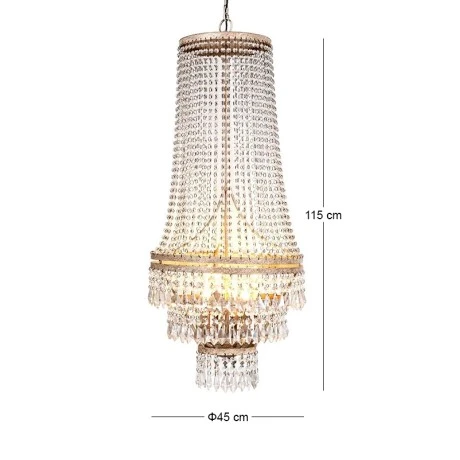 VINTAGE CHANDELIER WIΤΗ CRYSTALS 6 LIGHTS D45Χ115CM