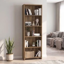 Βιβλιοθήκη Alantos Megapap χρώμα καρυδί 60x29,6x180εκ.