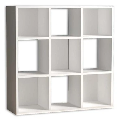 Cube Megapap melamine bookcase in white color 90x30x90cm.
