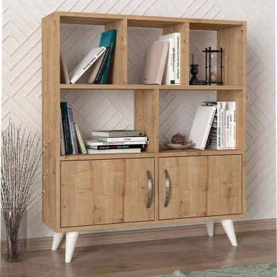 Donati Megapap melamine bookcase in sapphire oak color 90x22x105cm.