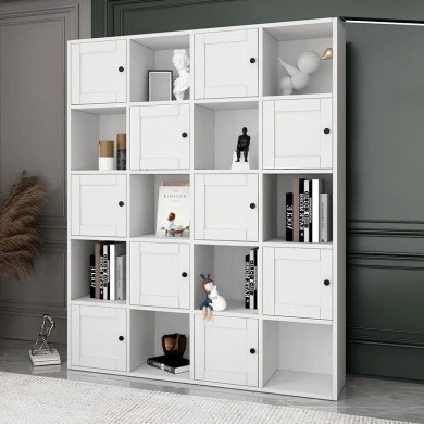 Felix Megapap melamine bookcase in white color 129x30x160,8cm.