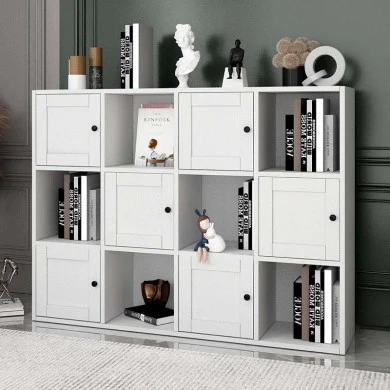 Felix Megapap melamine bookcase in white color 129x30x97,2cm.