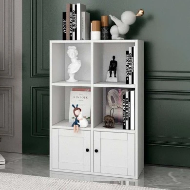 Felix Megapap melamine bookcase in white color 65,4x30x97,2cm.
