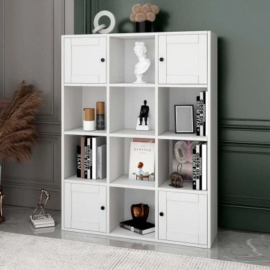 Felix Megapap melamine bookcase in white color 97,2x30x129cm.