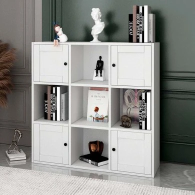 Felix Megapap melamine bookcase in white color 97,2x30x97,2cm.