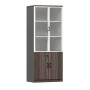 Advance office bookcase in dark walnut - grey color 80x40x200cm.