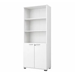 Venturo Megapap melamine office bookcase in white color 80x40x200cm.