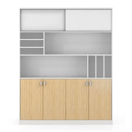 THESIS Bookcase 160x40x200cm Beech/White