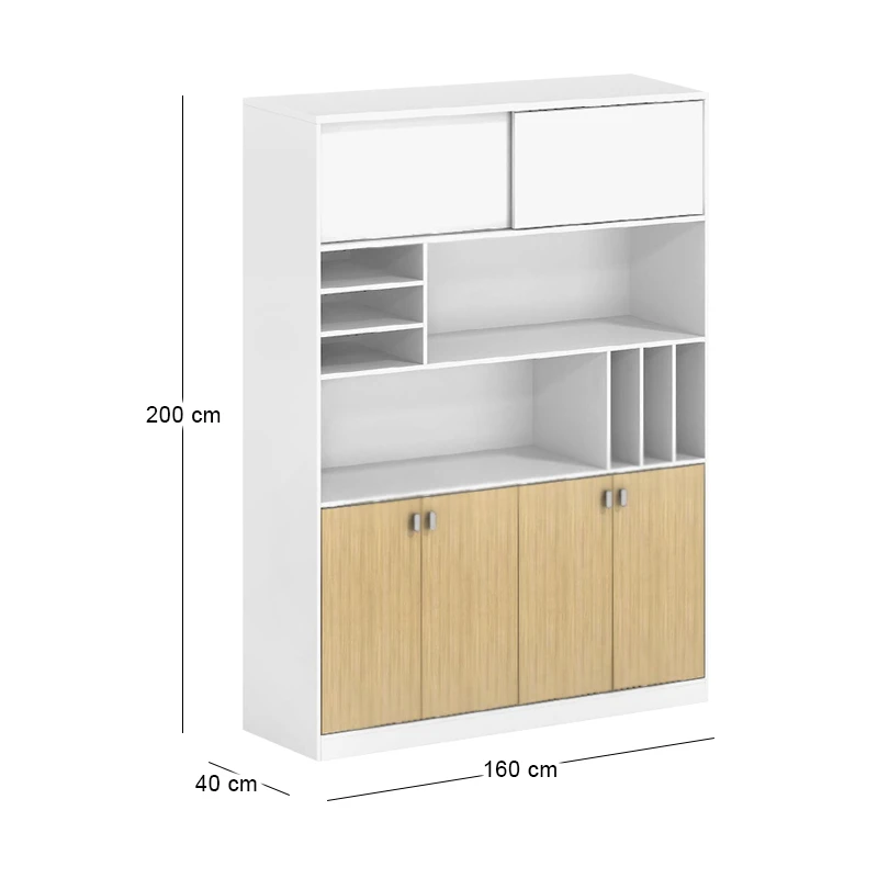 THESIS Bookcase 160x40x200cm Beech/White