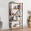 Jocasta Megapap melamine - metal bookcase in pine oak color 66x34x160cm.