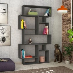 Karmato Megapap melamine bookcase in anthracite color 96x25,5x168,5cm.