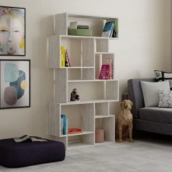 Karmato Megapap melamine bookcase in ancient white color 96x25,5x168,5cm.