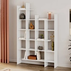 Manco Megapap melamine bookcase in white color 122x25,5x188cm. Manco Megapap melamine bookcase in white color 122x25,5x188cm.