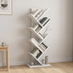 Βιβλιοθήκη Maxy Megapap χρώμα λευκό 45x26,4x120εκ.