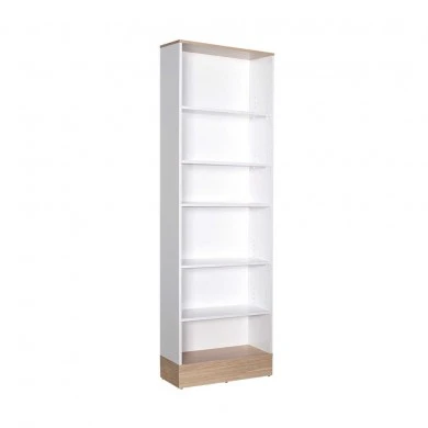 Base Megapap bookcase in oak - white color 60x26x197cm.