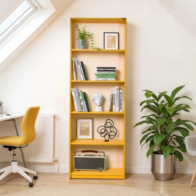 Max Megapap bookcase in yellow color 58x23x170cm.