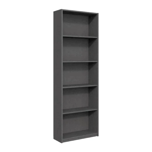 Βιβλιοθήκη Max Megapap χρώμα ανθρακί 58x23x170εκ.
