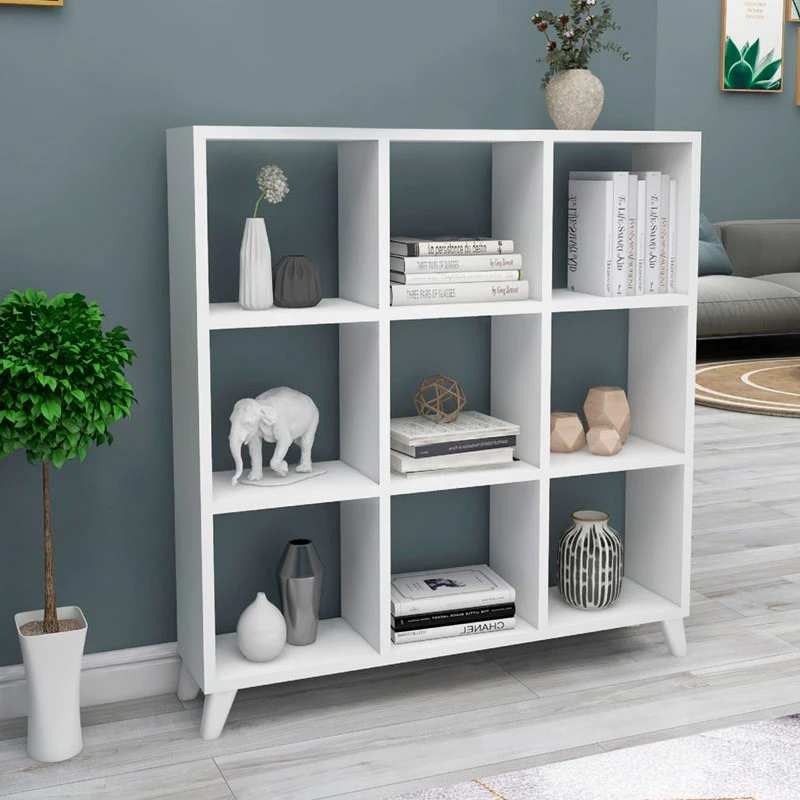 Saul Megapap melamine bookcase in white color 88,2x20x88,2cm.
