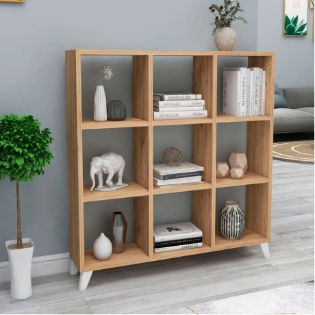 Βιβλιοθήκη Saul Megapap χρώμα pine oak 88,2x20x88,2εκ.