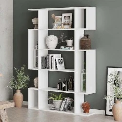 Mito Megapap melamine bookcase in white color 108x25x161cm.