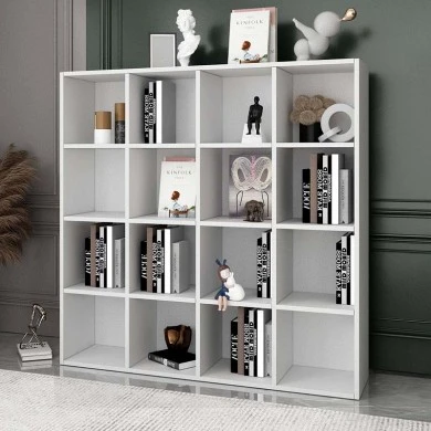 Felix Megapap melamine bookcase in white color 129x30x129cm.