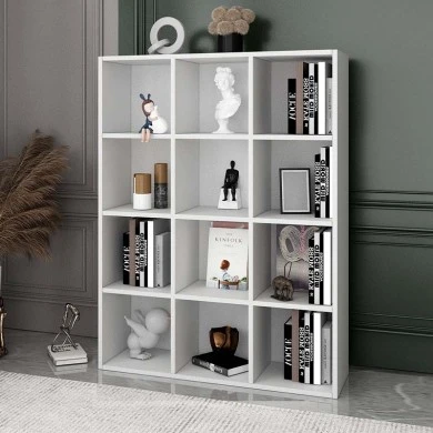 Oliver Megapap melamine bookcase in white color 97,2x30x129cm.