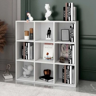 Oliver Megapap melamine bookcase in white color 97,2x30x97,2cm.