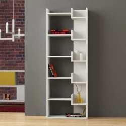 Oppa Megapap melamine bookcase in white color 60x22x162cm.